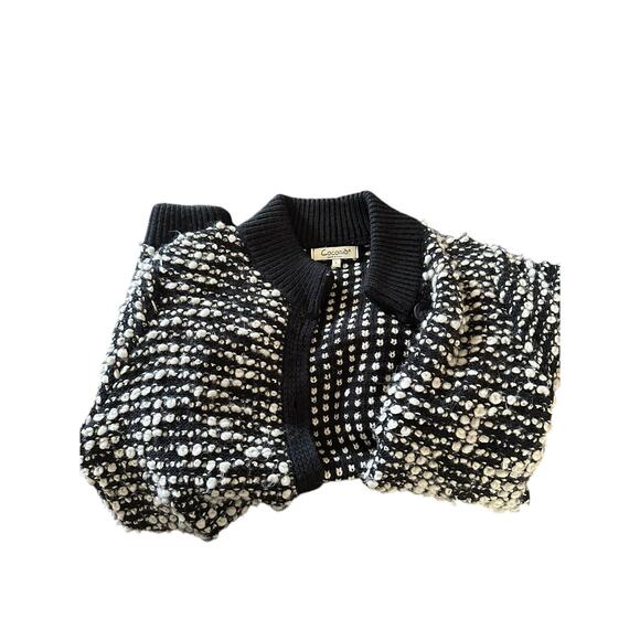 Beautiful Italian black and white sweater size L Cocogio button down sweater - Picture 4 of 6